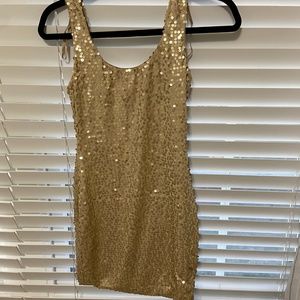 Gold Sparkle Sequin Dress